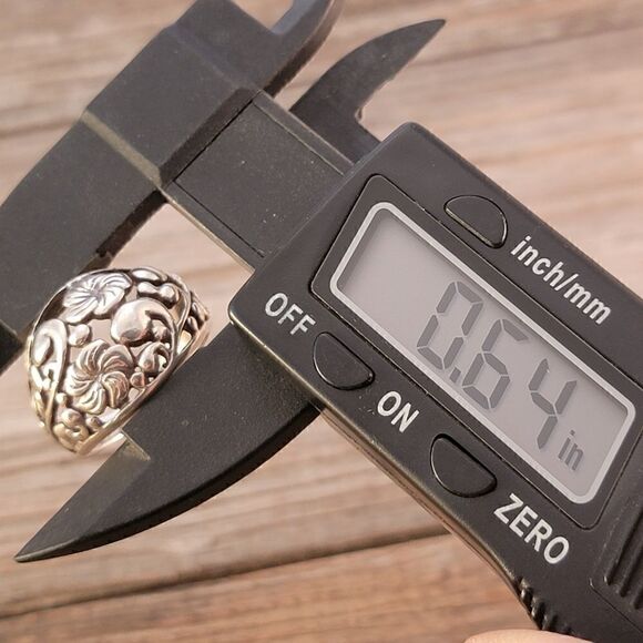 Sterling Open Flourish Flower Openwork Ring - Picture 9 of 9